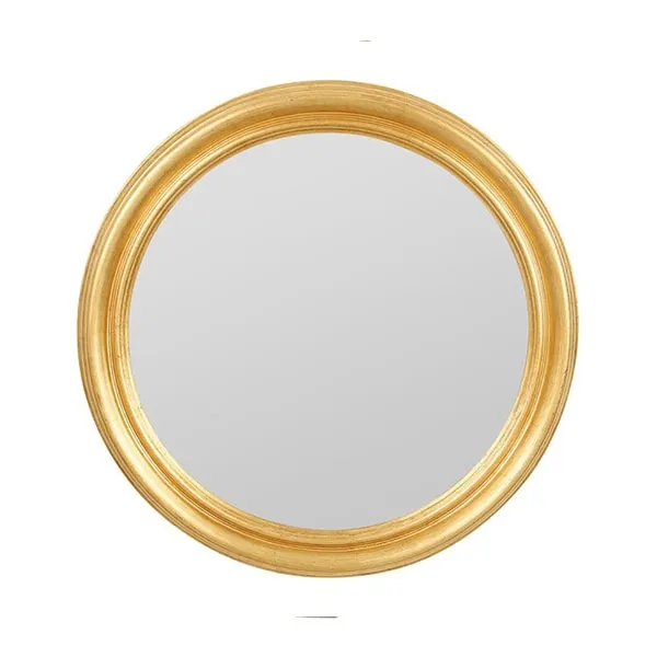 Côté Table – Miroir rond en bois « Drachma » doré,  Ø59 cm